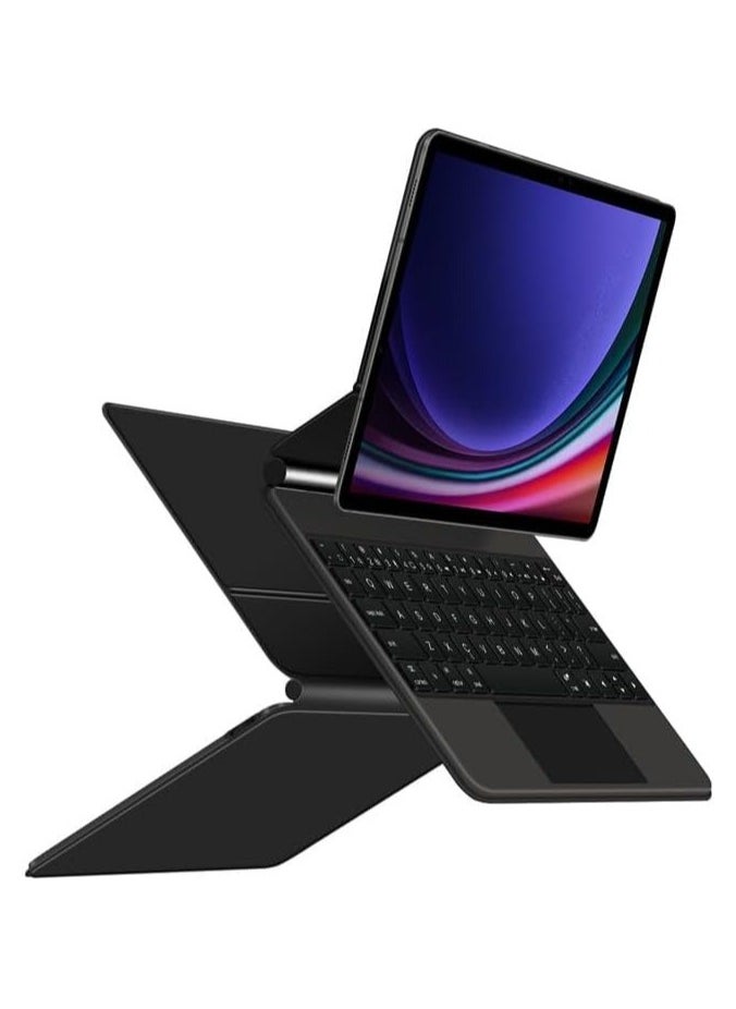 Generic - Miaokong Bluetooth Keyboard Case Compatible with Samsung Galaxy Tab S10 Plus 12.4 Inch 2024 Tablet, Intelligent Magnetic Touch Bluetooth Keyboard with Built-in Magnetic Suction - Image 1
