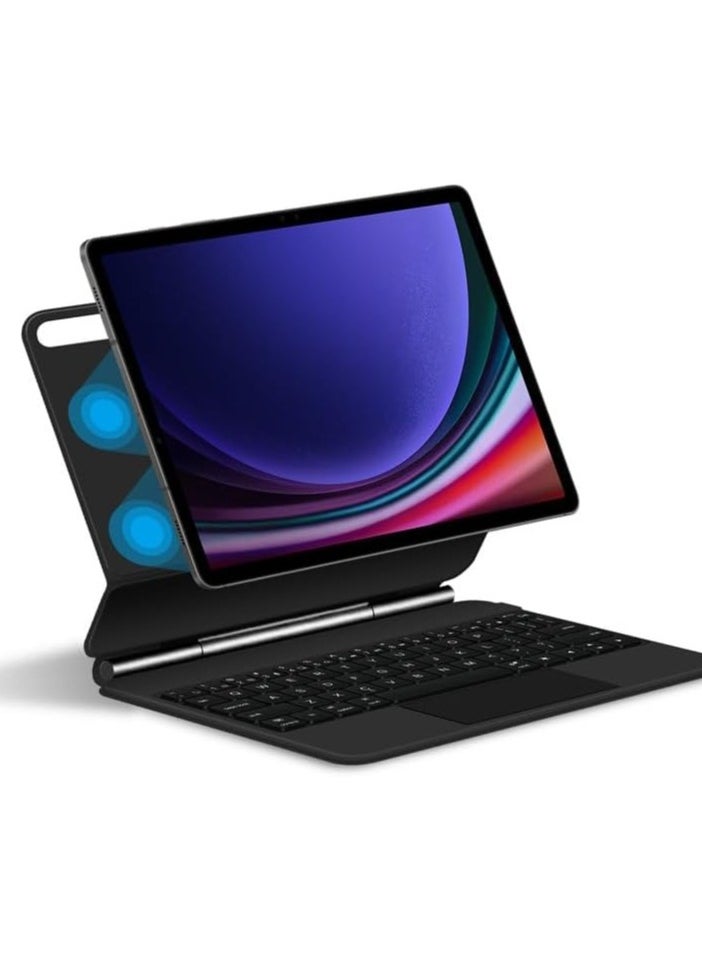 Generic - Miaokong Bluetooth Keyboard Case Compatible with Samsung Galaxy Tab S10 Plus 12.4 Inch 2024 Tablet, Intelligent Magnetic Touch Bluetooth Keyboard with Built-in Magnetic Suction - Image 1