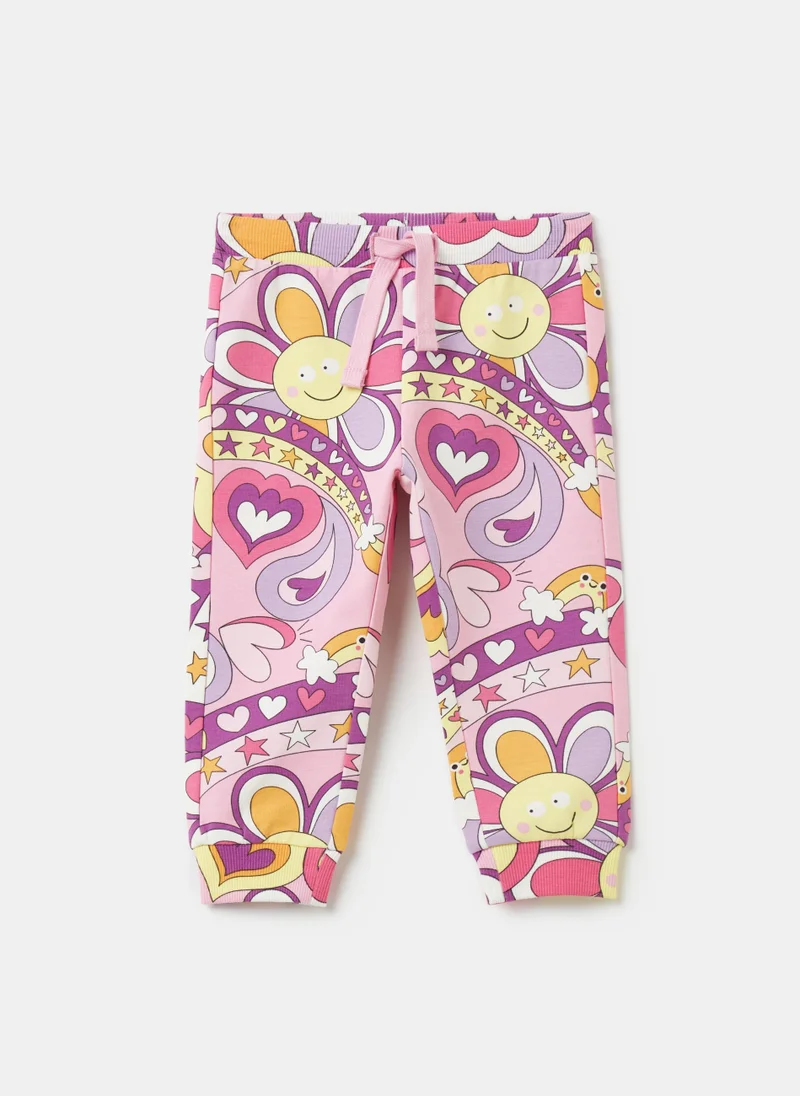 او في اس Fleece joggers with all-over print