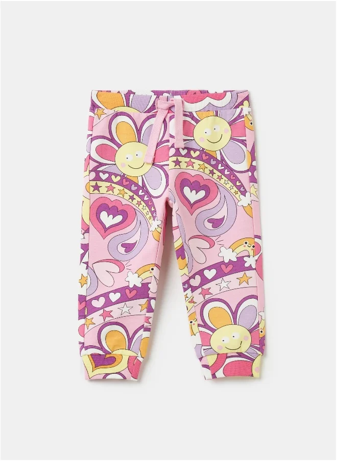 او في اس Fleece joggers with all-over print