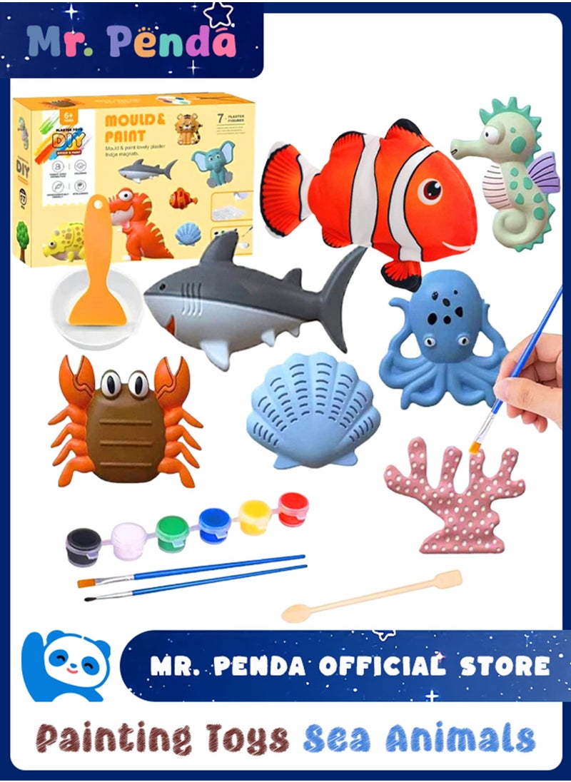 Mr. Penda - DIY Ocean Painting Kits for Kids Crafts, Mould and Paint Cute Pets Arts and Crafts Toy (Multicolour) - Image 1