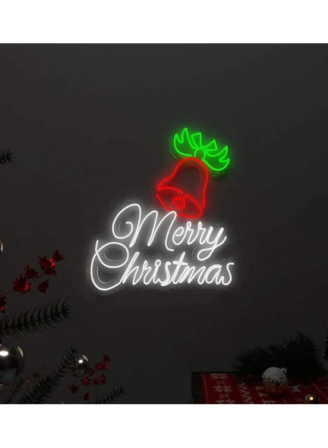 Clawcrafts Merry Xmas Bell Led Neon Light  - Image 1