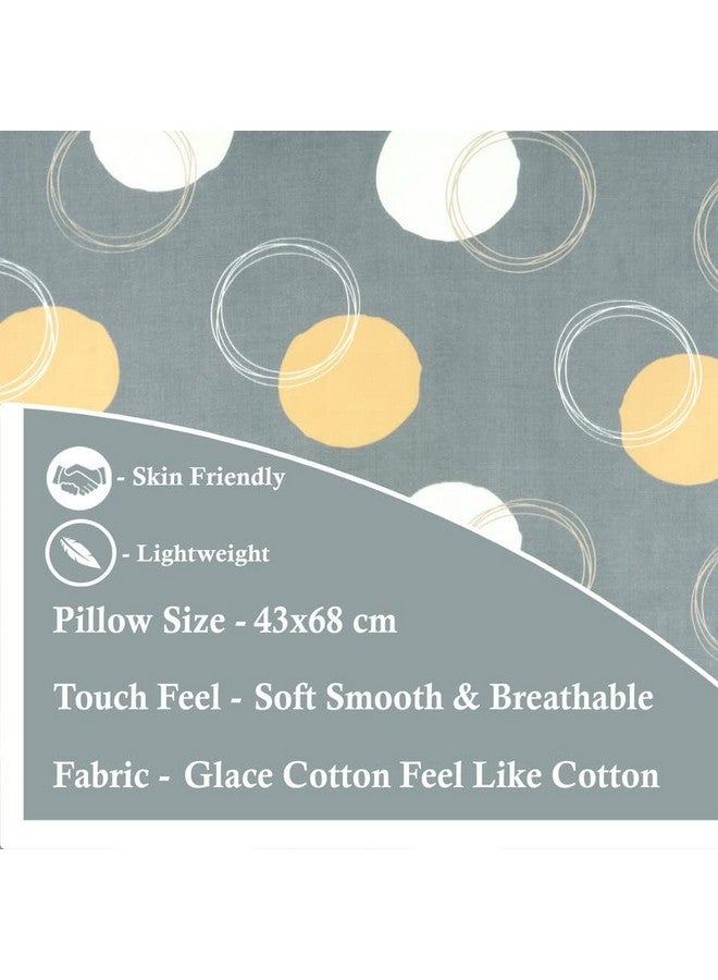 BSB HOME 180 TC Premium Cotton Pillow Covers | Regular Pillow Cases | Set of 2 Pieces Pillow Covers only King Size (Grey Cricle, 20 x 30 Inches) - Image 3