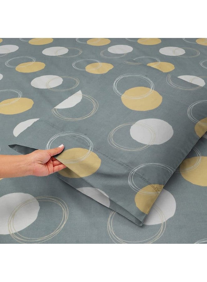 BSB HOME 180 TC Premium Cotton Pillow Covers | Regular Pillow Cases | Set of 2 Pieces Pillow Covers only King Size (Grey Cricle, 20 x 30 Inches) - Image 5