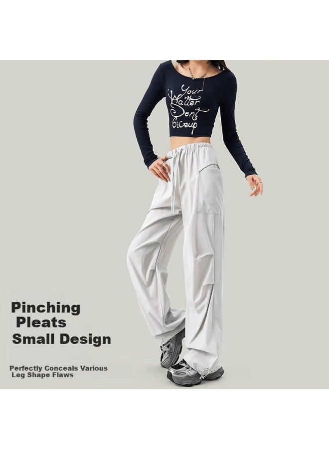 Liberal Free Style Women's Cargo Casual Pants New Drawstring Yoga Dance Loose Straight Outdoor Hiking Sports Long Pants Summer - Image 2