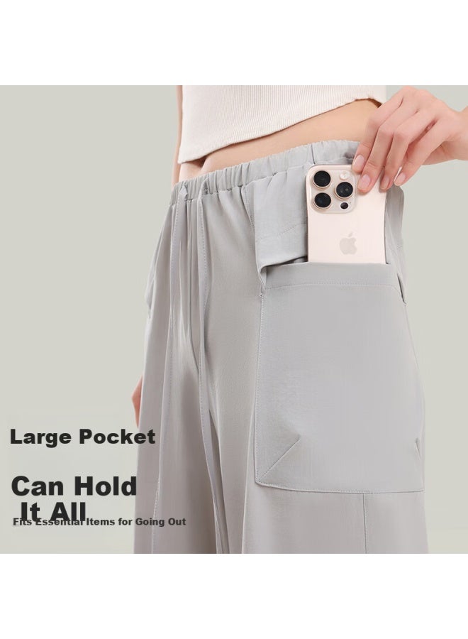 Liberal Free Style Women's Cargo Casual Pants New Drawstring Yoga Dance Loose Straight Outdoor Hiking Sports Long Pants Summer - Image 3