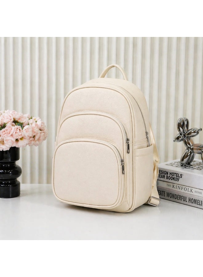Large PU Leather Backpack for Women – Multi Pocket Stylish Travel & Daily Use Bag (Model 8807)