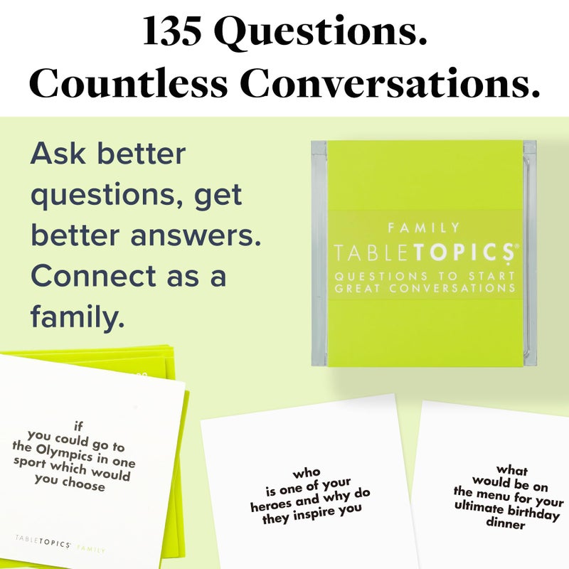 TableTopics Family Conversation Cards for Kids  Parents with 135 Questions for Fun  Connection at Dinnertime Game Night  Classrooms - Image 3