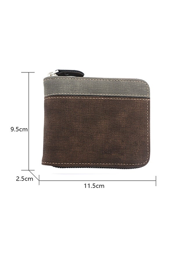 مينبنس محفظة رجالية قصيرة قابلة للطي مصنوعة من جلد البولي يوريثان عالي الجودة مع جيب للعملات المعدنية بسحاب - Image 2