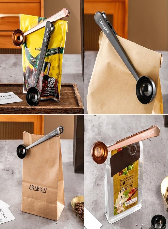 Skingwa Rose Gold Coffee Scoop with Bag Clip, Multi-Function Milk Powder Measuring Spoon, 20ml - Image 2