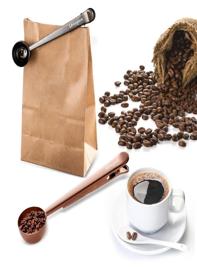 Skingwa Rose Gold Coffee Scoop with Bag Clip, Multi-Function Milk Powder Measuring Spoon, 20ml - Image 3