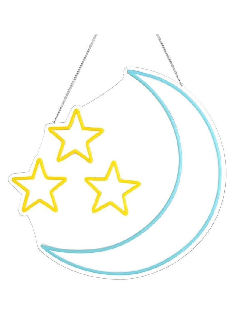 ThePartyPopper Moon & Star Ramadan Neon Light LED Neon Ramadan Decoration Neon Sign 50 CM X 47 CM  - Image 2