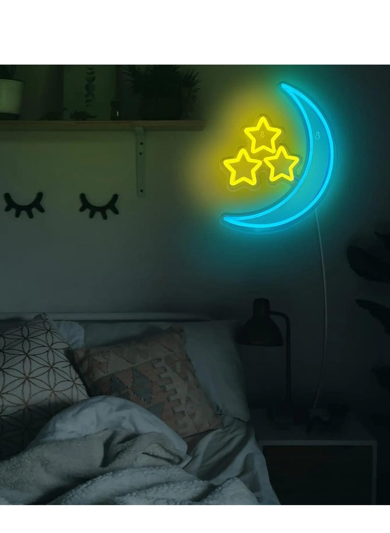 ThePartyPopper Moon & Star Ramadan Neon Light LED Neon Ramadan Decoration Neon Sign 50 CM X 47 CM  - Image 3