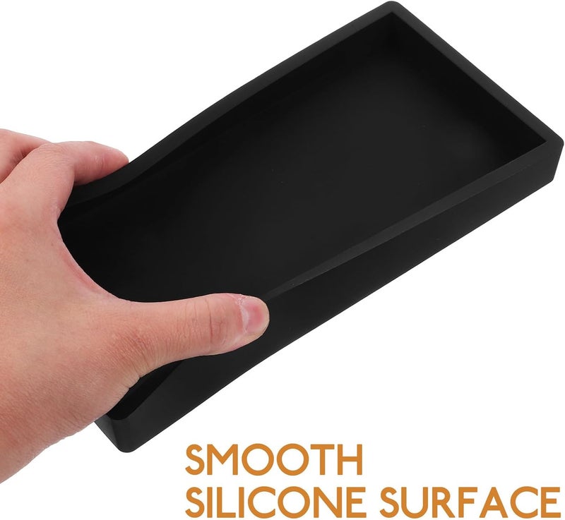 ABOOFAN Silicone Bathroom Tray Organizer for Countertop, Non-Slip Black Silicone Drying Mat with Drainage, Household Vanity Storage Tray for Bathroom and Kitchen - Image 4