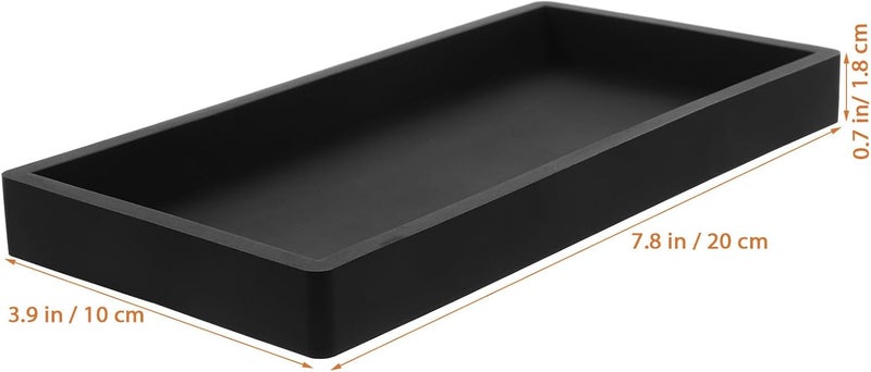 ABOOFAN Silicone Bathroom Tray Organizer for Countertop, Non-Slip Black Silicone Drying Mat with Drainage, Household Vanity Storage Tray for Bathroom and Kitchen - Image 2