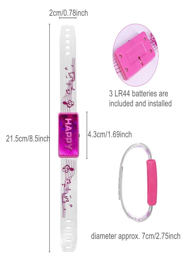 M.best 6pcs LED Light Up Bracelets, Glow in The Dark Flashing Wristbands Happy Bracelets Party Favors for Wedding,Sports,Festivals,Concerts,Party - Image 5