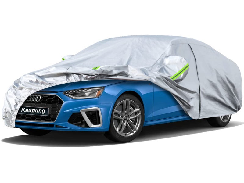 Kaugung 6 Layers Car Cover Custom Fit Audi A4 Sedan from 2007 to 2025 Waterproof Car Cover All Weather for Automobiles Outdoor Indoor with Zipper Door Sun Rain Dust Snow Protection