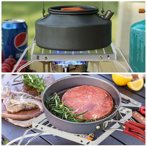 BSDLZCH 2pcs Folding Campfire Grill, 304 Stainless Steel Portable Campfire Grill Grate Small Camping Campfire Grill Grate Over Fire Pit Camping Grill for Outdoor Backpacking BBQ - Image 2