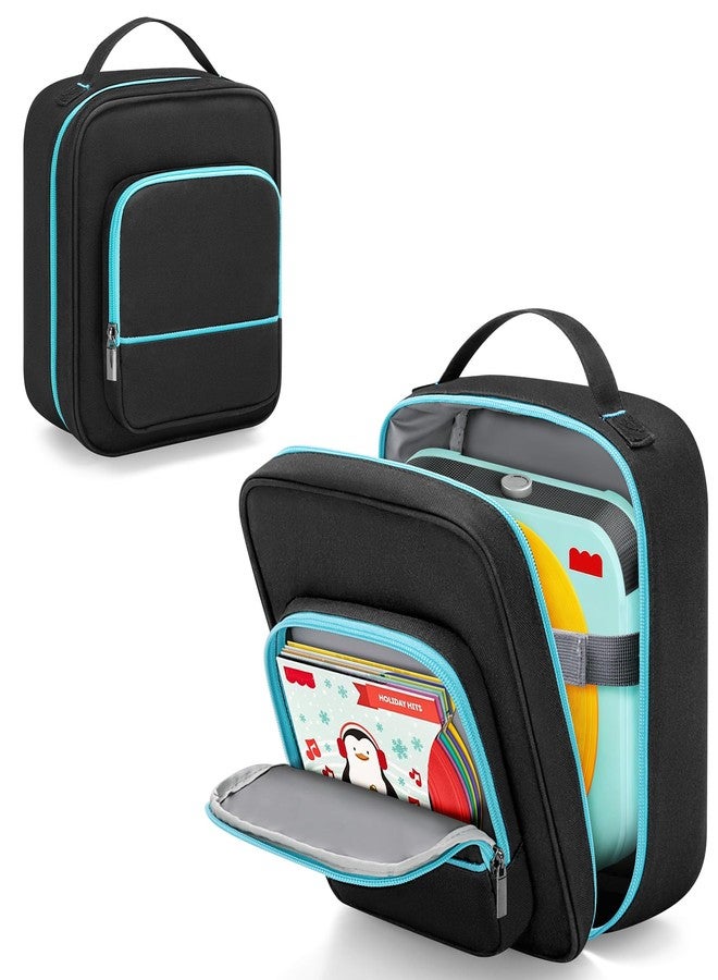 يارو حقيبة حمل YARWO متوافقة مع مشغل الأسطوانات الموسيقي الفاخر من Fisher-Price و6 ألبومات، حقيبة تخزين أسطوانات الألعاب بمقبض علوي وجيوب متعددة، هدايا أعياد الميلاد والمهرجانات (الحقيبة فقط) - Image 1