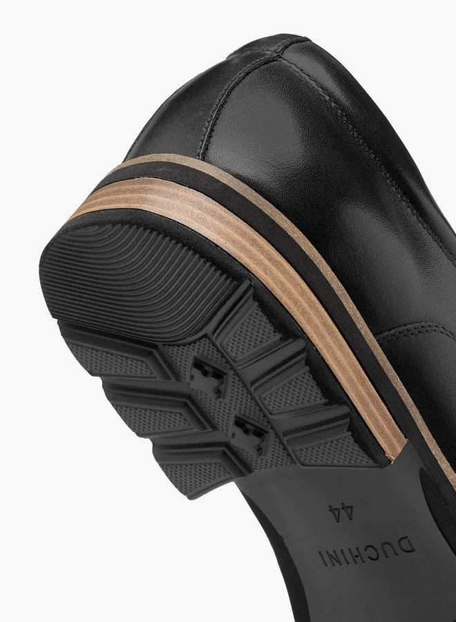 Duchini Black Men Slip-On Leather Loafers for Men | Best Price UAE