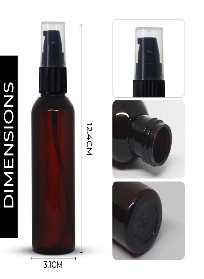 nsb herbals زجاجة nsb herbals سعة 50 مل، بلاستيكية كهرمانية مستديرة فارغة قابلة لإعادة التعبئة وإعادة الاستخدام مع موزع مضخة ضغط سوداء للسيروم، مناسبة للسوائل، والكريمات، والشامبو، ومستحضرات التجميل، ومتعددة الأغراض (عبوة من 12 زجاجة). - Image 5