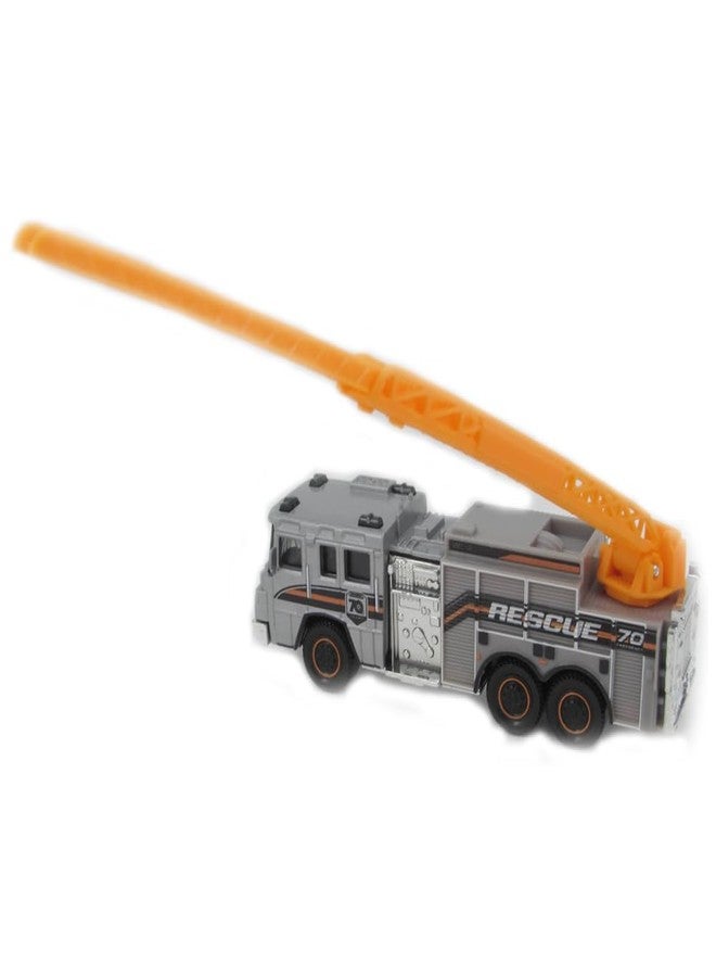 Matchbox Pierce Quantum Aerial Ladder Truck, Working Rigs 10/16 [Silver/Orange] - Image 2