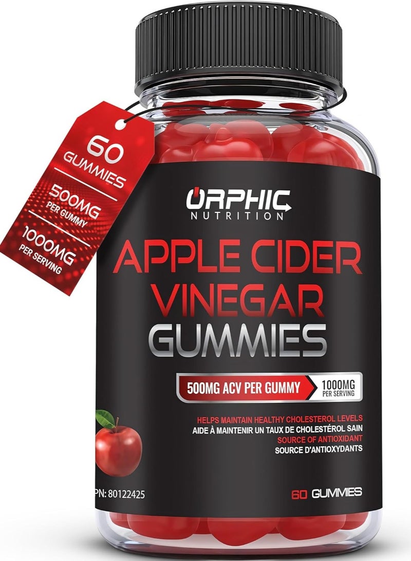 Orphic Nutrition Apple Cider Vinegar Supports Digestion, Detox & Cleansing 60 Gummies 1 Month Supply - Image 1