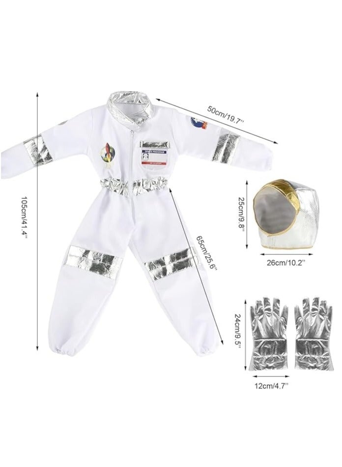 Kids Spaceman Costume Children Astronaut Costume Spaceman Role Play Costume Set Kids Fancy Dress Costumes White Spacesuit for Boys and Girls - Image 3