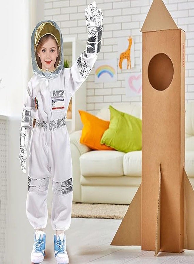 Kids Spaceman Costume Children Astronaut Costume Spaceman Role Play Costume Set Kids Fancy Dress Costumes White Spacesuit for Boys and Girls - Image 5