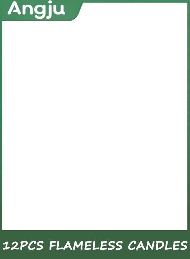 Angju Flameless Candles Decorations Floating LED Candles, 12Pcs Warm Yellow Flame Candles with Remote Control, Flickering Hanging Fake Candles for Party Home Table Church Wedding Christmas - Image 2