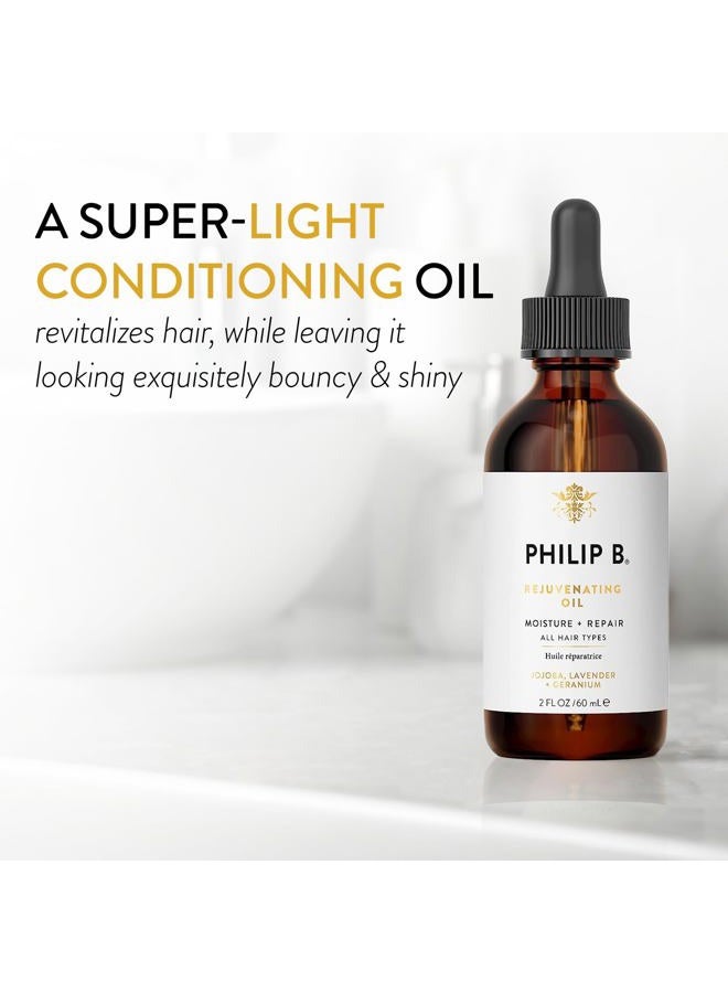 PHILIP B Rejuvenating Oil 2 oz. (60 ml) | Long-Term Hair Repair, Youthful Bounce, Strength and Shine - Image 2