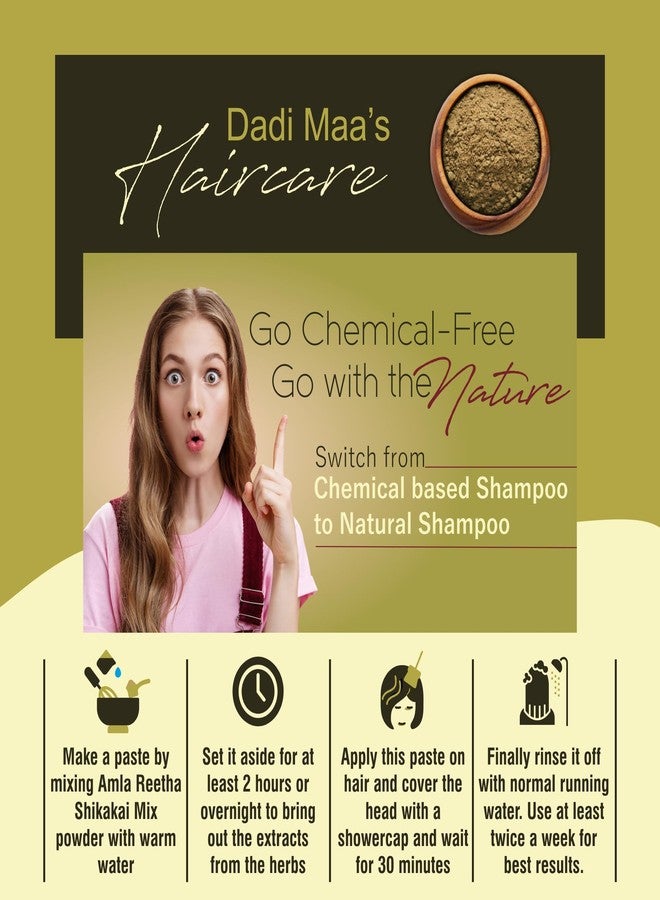 IYUSH Herbal Ayurveda Amla Shikakai Reetha Powder for Hair with Bhringraj Powder and Hibiscus Powder for Hair Growth - 750gm | Herbal Hair Wash Powder | Hair Volume Powder | Hair Powder | 250gm each - Image 4