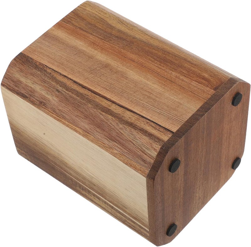 Wooden Cutlery Holder and Chopstick Storage Box Small Acacia Wood Spoon Organizer for Kitchen Countertop Tableware Utensil Crock Container Home Cooking Storage - Image 1