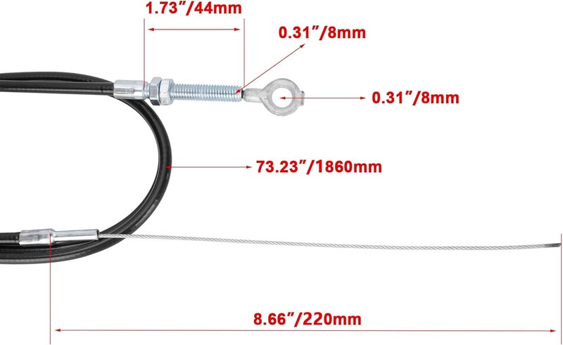 RUTU 75" Throttle Cable with 67" Casing #8251 for Manco Go Kart - Image 2