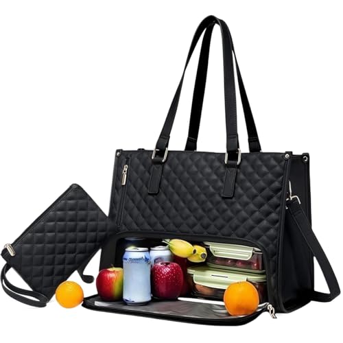 PALAY® Tote Bag for Woman Lunch Bag with Insulated Compartment 2 in 1 Lunch 48 * 32 * 18cm Hand Bags for Women Shoulder Bags for Business, Office,Travel, Beach,Casual - Image 1