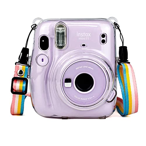 ZENKO Protective Transparent Case for Fujifilm Instax Mini 11 Crystal Hard Shell Cover with Removable Shoulder Strap-Transparent - Image 4