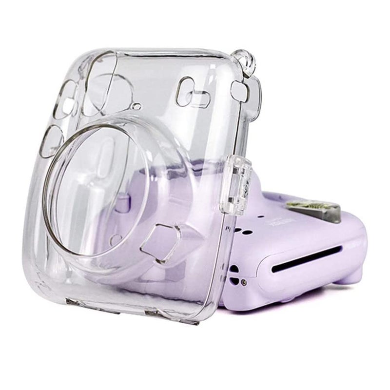 ZENKO Protective Transparent Case for Fujifilm Instax Mini 11 Crystal Hard Shell Cover with Removable Shoulder Strap-Transparent - Image 5