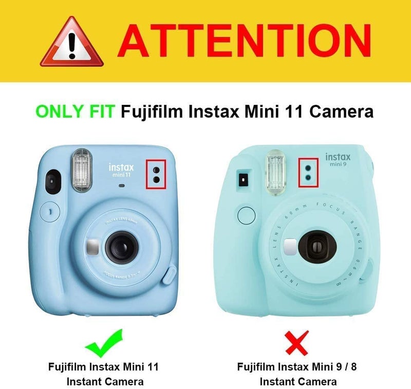 ZENKO Protective Transparent Case for Fujifilm Instax Mini 11 Crystal Hard Shell Cover with Removable Shoulder Strap-Transparent - Image 2