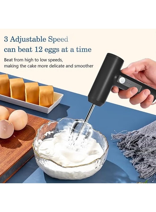 EETU Cordless Hand Mixer,Electric Whisk USB Rechargeable Handheld Electric Mixer With 3-speed,304 Stainless Steel Beaters And Balloon Whisk,For Gifts,er Tarts,Cakes,Cookies - Image 3