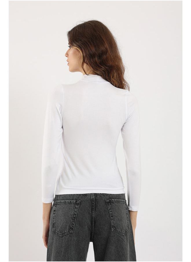 Carina - High Neck Long Sleeve Top - Image 1