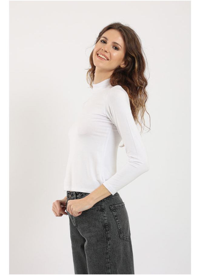 Carina - High Neck Long Sleeve Top - Image 1