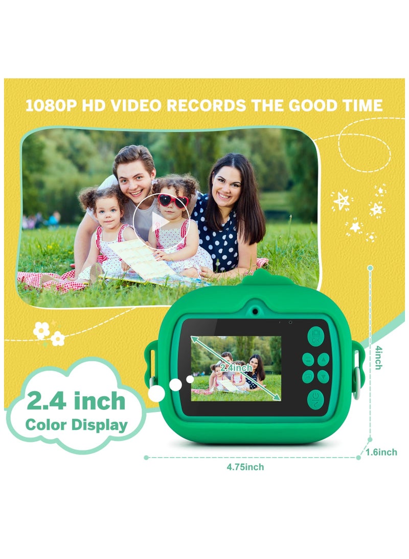 Jubilin Kids Camera Instant Print, Kids Digital Camera with 3 Rolls Print Paper, 2.4 Inch 1080P Screen with 32GB TF Card for 3-12 Girls Boys Christmas Birthday Festival Party Gift ,Green - Image 5