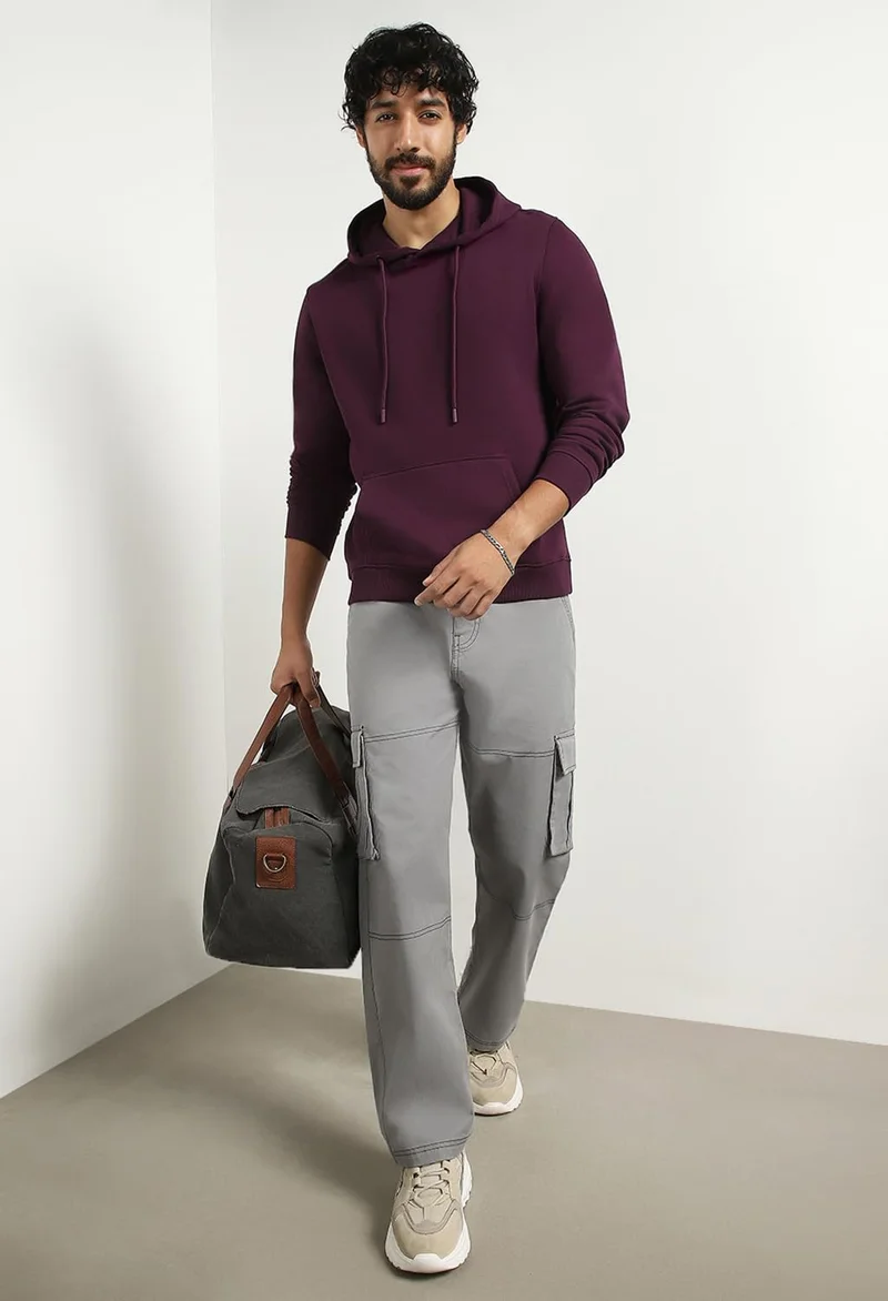 نوبيرو Men's Fleece Hooded Sweatshirt
