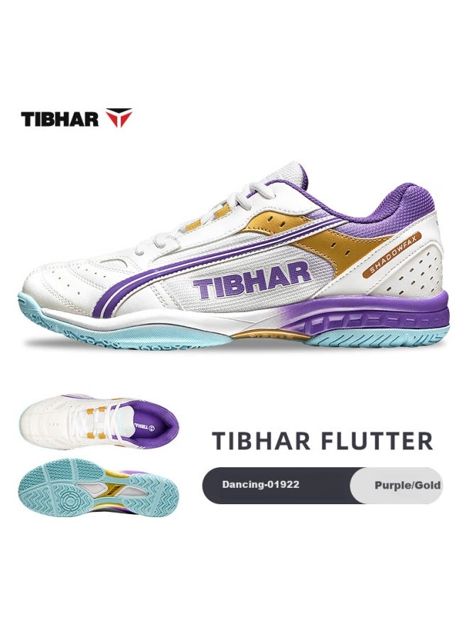 Tibhar Table Tennis Shoes, Sold By Jd, Breathable Professional Training And Compeion Shoes, Rubber Sole Sports Shoes, 01922 Purple Gold, Size 40 - Image 2