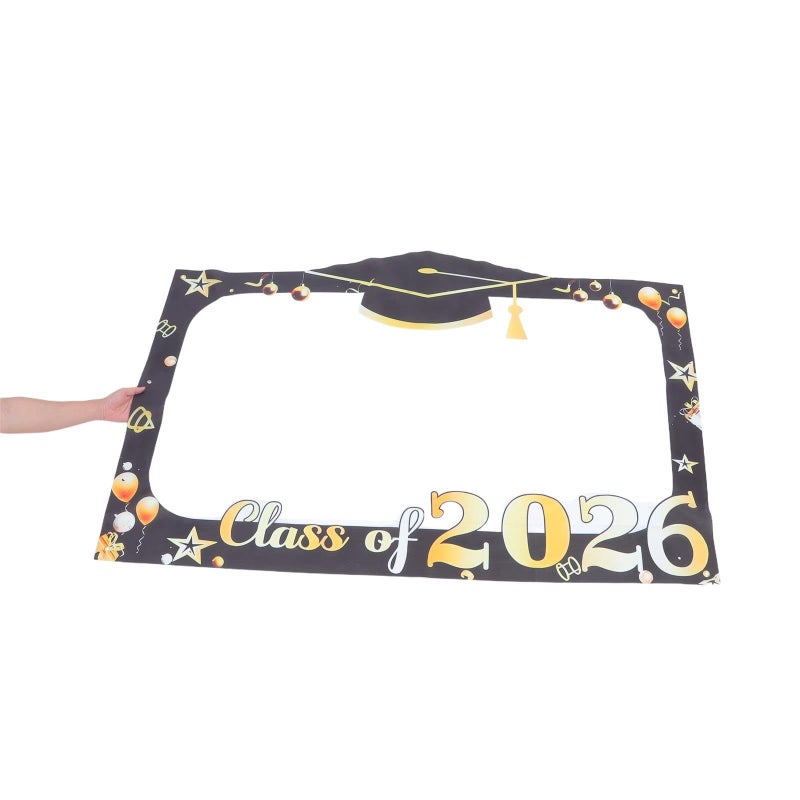Graduation Photo Booth Decor 2026 Class Of Fabric Frame Banner And Party Decoration Pack Orange - Image 3