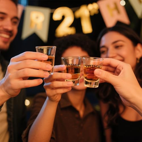 Ithmahco 21st Birthday Gifts for Him 2026- Limited Edition Vintage 2005 Shot Glass with Wooden Box - Cheers To 21 Years Old, Finally 21st Birthday Party Decoration - Turning 21 Bday Gift for Men Brother Friend - Image 4