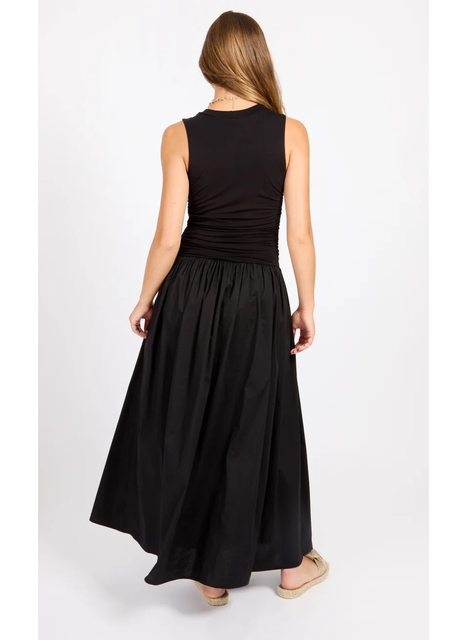 Little Mistress Crew Neck Pleated Dress