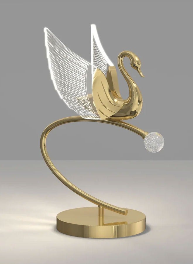 إنارة سيرة أباجورة إضاءة بجعة ذهبي كبيرة - Image 2