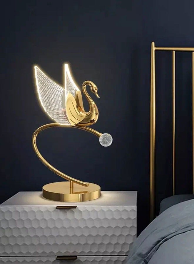 إنارة سيرة أباجورة إضاءة بجعة ذهبي كبيرة - Image 3