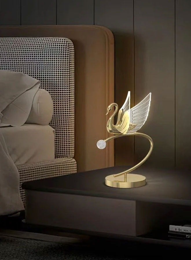 إنارة سيرة أباجورة إضاءة بجعة ذهبي كبيرة - Image 5